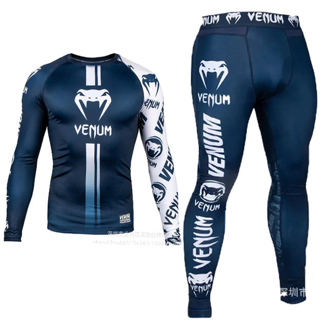 4pcs / set Men's Tracksuit Gym Fitness Compression Sport Suit Clothes Running Jogging Sports Wear Exercise Workout Tights