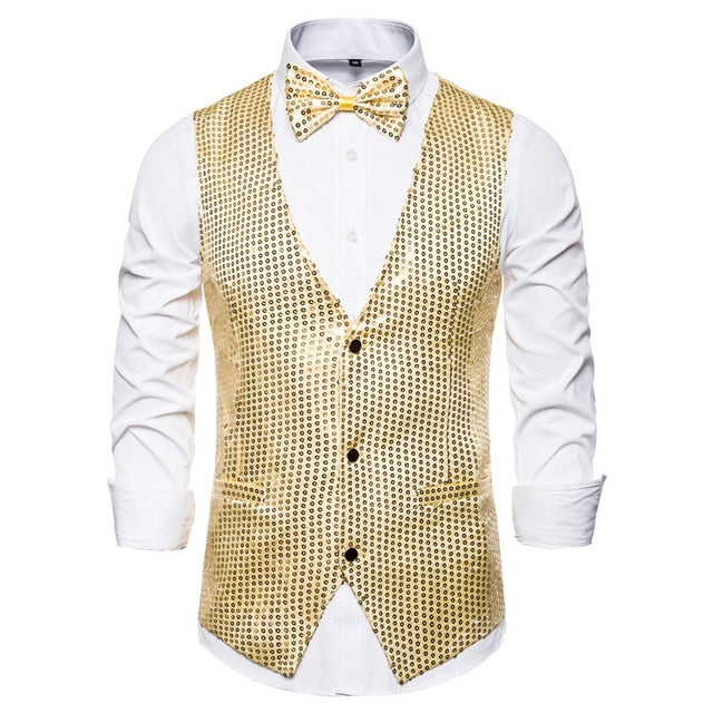 2020 Men Shiny Gold Sequin Glitter Embellished Blazer Jacket Bling Men Nightclub Wedding Party Suit Jacket Stage Singers Clothes