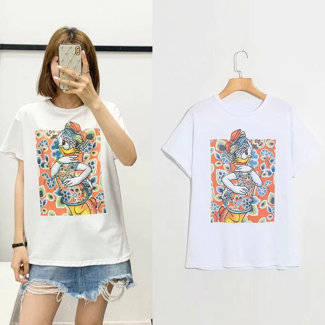 T Shirt O-neck Women Clothing Print classic The Lion King Regular tops Graphic Shirt Streetwear Cotton Tee 2020 fashion cartoon