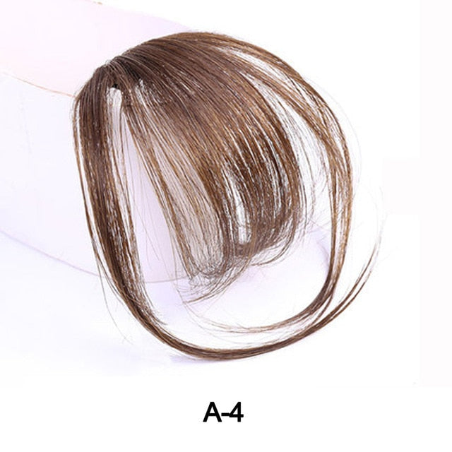 Clip In Blunt Bangs Thin Fake Fringes Natural Straigth Synthetic Neat Hair Bang Accessories For Girls Invisible Natural 4 Colors