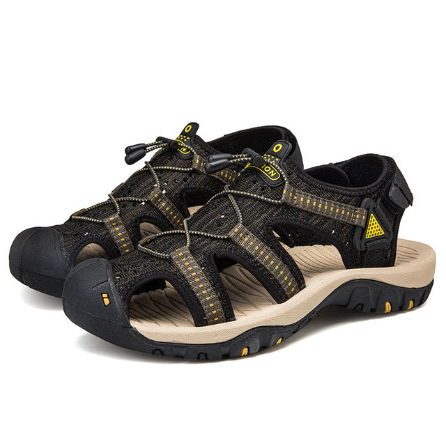 Summer Canvas Sandals Men 2020 Outdoor Beach Trekking Rubber Sport Shoes Male Breathable Barefoot Hiking Sandalias Casual Shoes