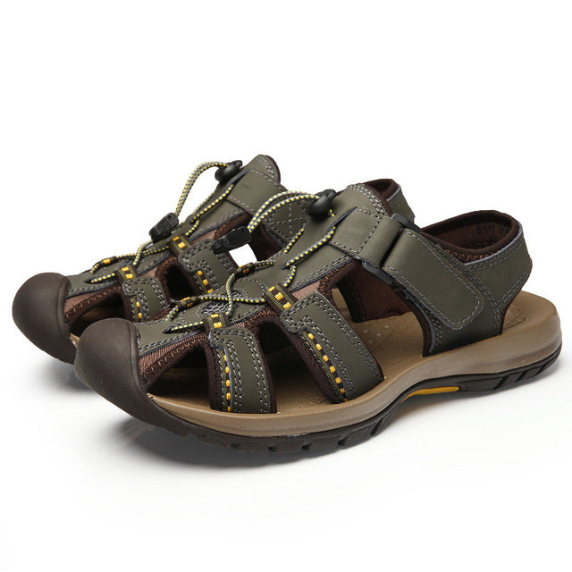 Summer Canvas Sandals Men 2020 Outdoor Beach Trekking Rubber Sport Shoes Male Breathable Barefoot Hiking Sandalias Casual Shoes