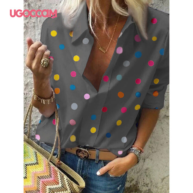 UGOCCAM Women Blouses Long Sleeve Autumn Blouse Women Shirt Office Blusas Elegant Work Shirt Plus Size Fashion Women Top blusa