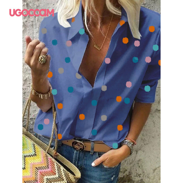 UGOCCAM Women Blouses Long Sleeve Autumn Blouse Women Shirt Office Blusas Elegant Work Shirt Plus Size Fashion Women Top blusa