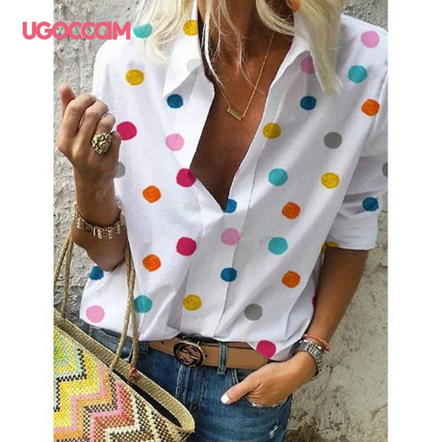 UGOCCAM Women Blouses Long Sleeve Autumn Blouse Women Shirt Office Blusas Elegant Work Shirt Plus Size Fashion Women Top blusa