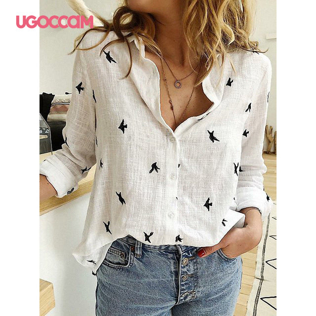 UGOCCAM Women Blouses Long Sleeve Autumn Blouse Women Shirt Office Blusas Elegant Work Shirt Plus Size Fashion Women Top blusa