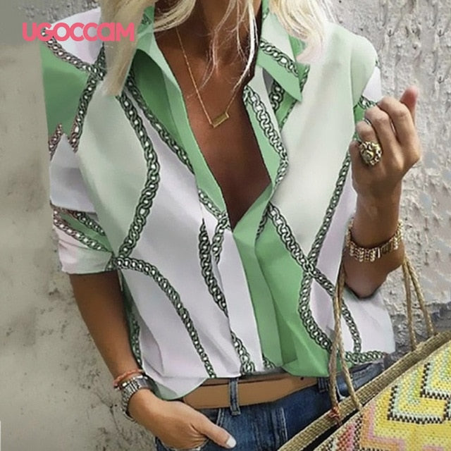 UGOCCAM Women Blouses Long Sleeve Autumn Blouse Women Shirt Office Blusas Elegant Work Shirt Plus Size Fashion Women Top blusa