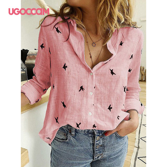 UGOCCAM Women Blouses Long Sleeve Autumn Blouse Women Shirt Office Blusas Elegant Work Shirt Plus Size Fashion Women Top blusa