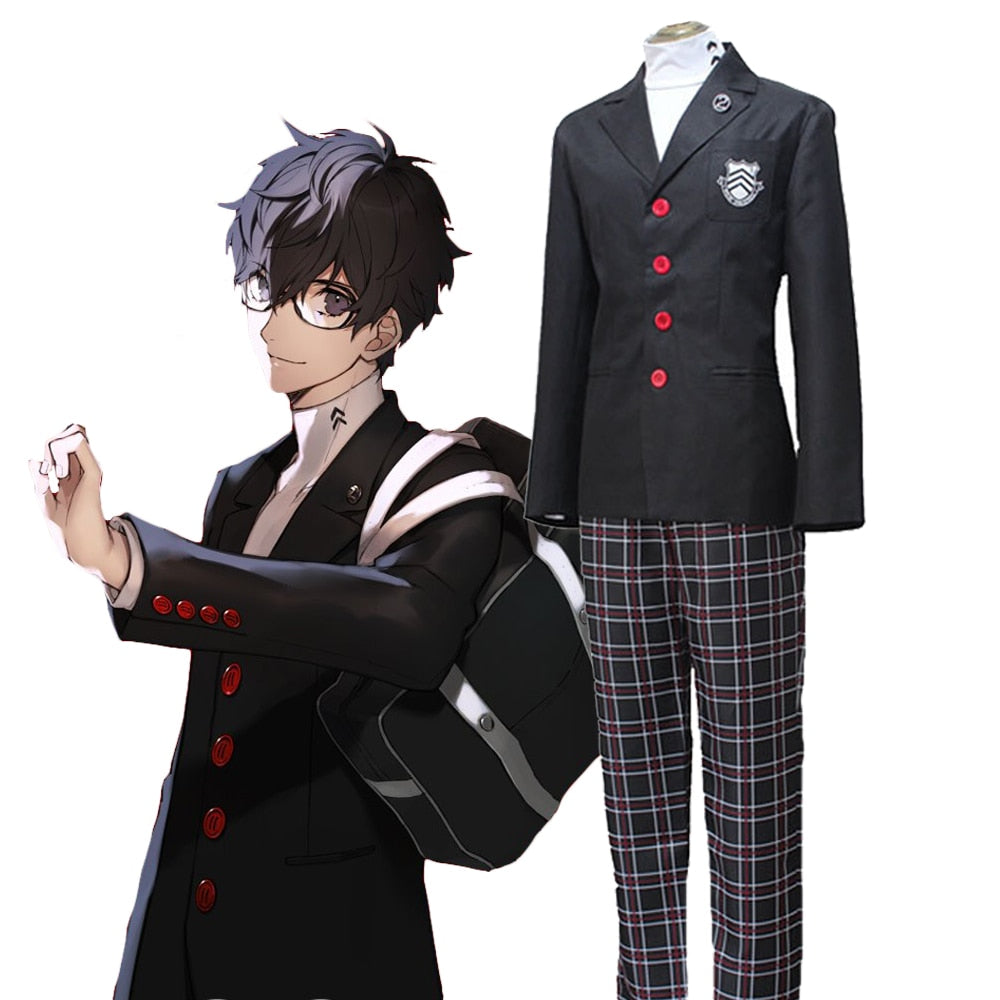 Game Persona 5 Akira Kurusu Cosplay Costume P5 Ren Amamiya Full Set School Uniform Mens Suits Halloween Unisex Blazer Outfit