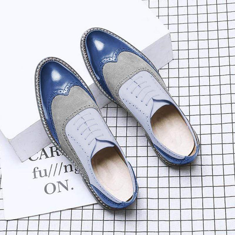 Men Vintage Casual Leather Brogue Shoes Lace Up Casual Shoes Dress Shoes Brogue Shoes Spring  Classic Male Casual F108