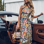 Woman Summer Dress 2020 Beach Casual Vintage Female Dress Sexy Sleeveless Midi Women's Sundress Boho Floral Dress Plus Size