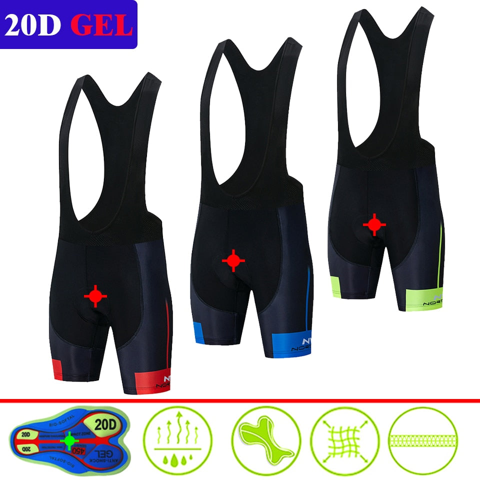 Pro team Cycling 20D GEL Pad Bike Wear Bib Shorts MTB Quick Dry Breathable Padded Sport Bicycle Lycra