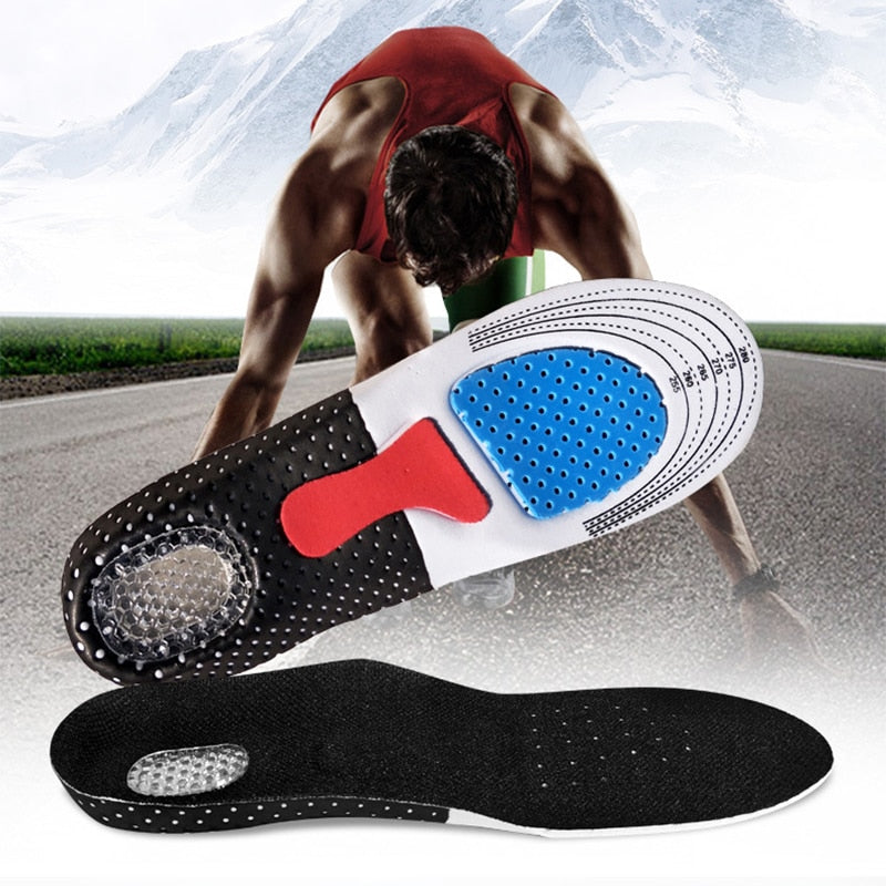 Sport Running Silicone Gel Insoles for feet Man Women for shoes sole orthopedic pad Massaging Shock Absorption Arch Support