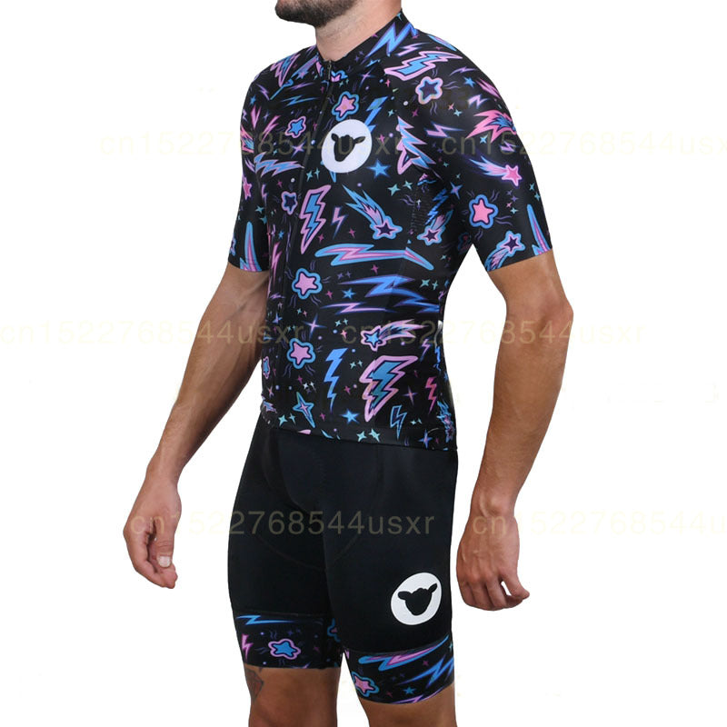 Black sheep cycling kit 2019 Men's cycling racing short sleeve Jersey and bib shorts set riding bicycle wear Outdoor Sport shirt