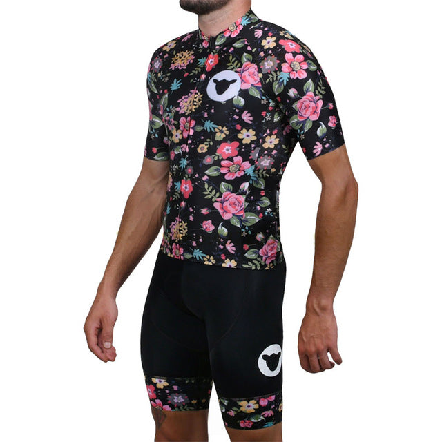 Black sheep cycling kit 2019 Men's cycling racing short sleeve Jersey and bib shorts set riding bicycle wear Outdoor Sport shirt