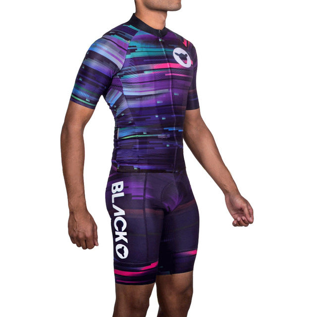 Black sheep cycling kit 2019 Men's cycling racing short sleeve Jersey and bib shorts set riding bicycle wear Outdoor Sport shirt
