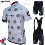 New STRAVA 2020 Pro Team cycling jersey men's bike shorts set MTB Ropa Ciclismo summer bicycling Sport Maillot wear Clothing