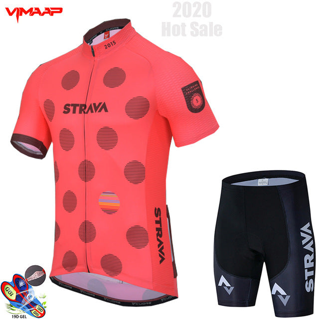 New STRAVA 2020 Pro Team cycling jersey men's bike shorts set MTB Ropa Ciclismo summer bicycling Sport Maillot wear Clothing