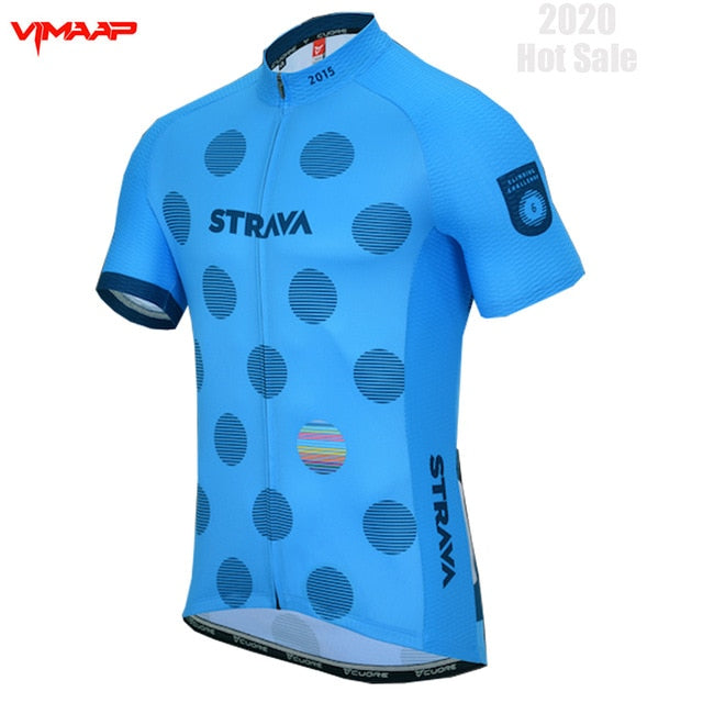 New STRAVA 2020 Pro Team cycling jersey men's bike shorts set MTB Ropa Ciclismo summer bicycling Sport Maillot wear Clothing