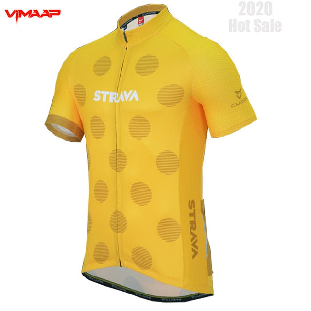 New STRAVA 2020 Pro Team cycling jersey men's bike shorts set MTB Ropa Ciclismo summer bicycling Sport Maillot wear Clothing