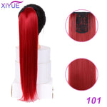 85CM Super Long Straight Clip Tail Wig Ponytail Wig and Synthetic Hair Clip Ponytail Extended 3 Colors Optional Headwear