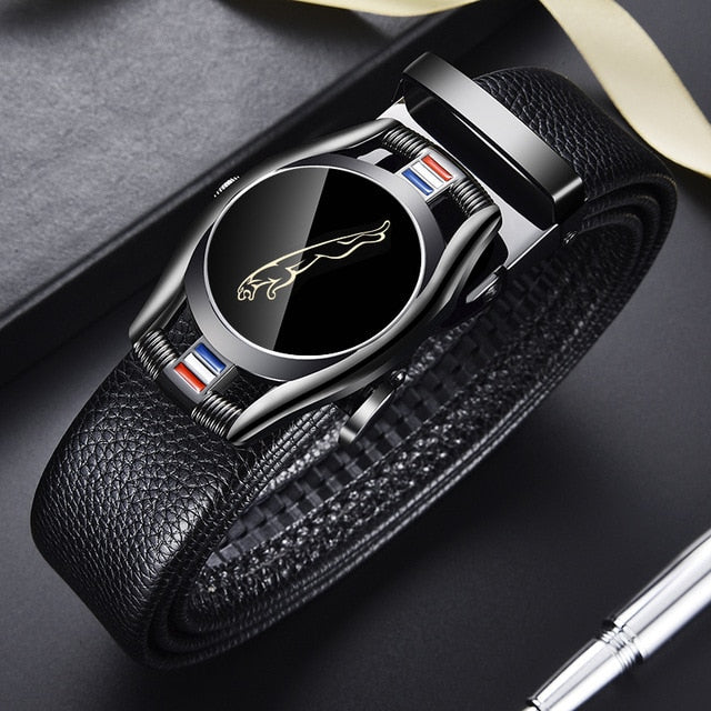 CARTELO Leather Belts for Men 3.5cm Width Sports car Brand Fashion Automatic Buckle Black Genuine Leather Belt Men's Belts Cow