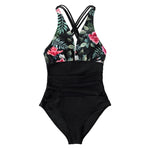 CUPSHE Black Leopard V-neck One-Piece Swimsuit Sexy Crisscross Back Women Monokini 2021 New Girls Beach Bathing Suits Swimwear