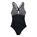 CUPSHE Black Leopard V-neck One-Piece Swimsuit Sexy Crisscross Back Women Monokini 2021 New Girls Beach Bathing Suits Swimwear
