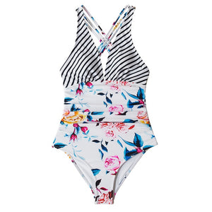 CUPSHE Black Leopard V-neck One-Piece Swimsuit Sexy Crisscross Back Women Monokini 2021 New Girls Beach Bathing Suits Swimwear