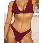 Bikini 2023 Micro Sexy Swimsuit Women Push Up Swimwear Two Piece Bikini Set Solid Bather Bathing Suit Swim Suit Female