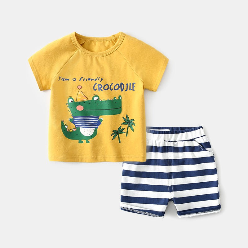 Brand Cotton Baby Boy Sets Leisure Sports Baby Boy T-shirt with Shorts Sets - Toddler Baby Boy Clothing