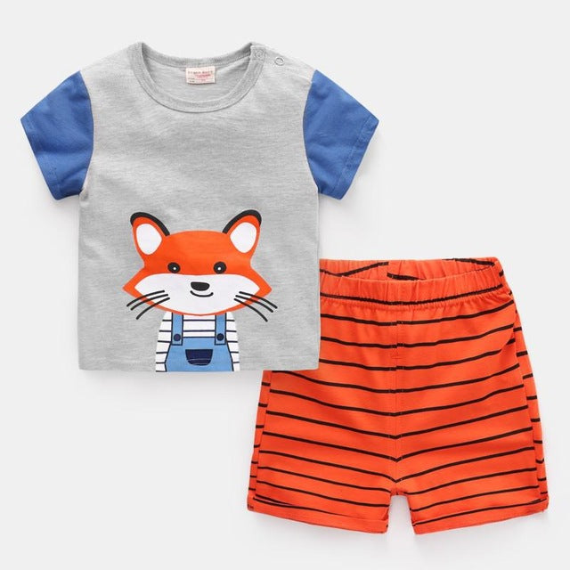 Brand Cotton Baby Boy Sets Leisure Sports Baby Boy T-shirt with Shorts Sets - Toddler Baby Boy Clothing