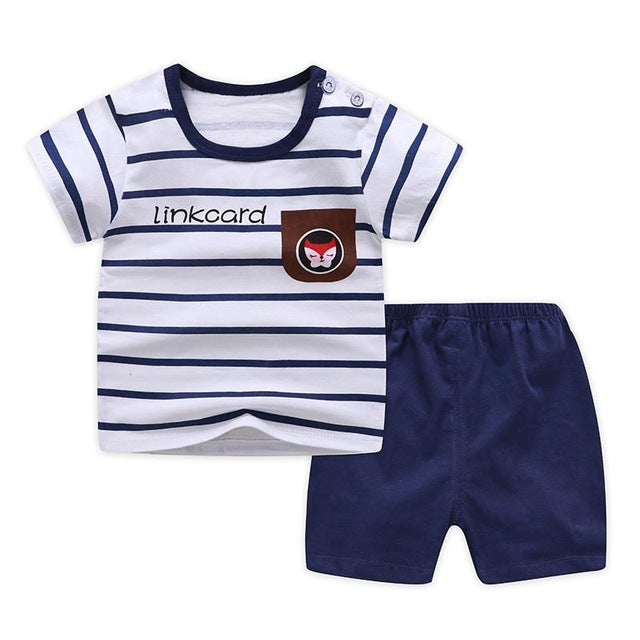 Brand Cotton Baby Boy Sets Leisure Sports Baby Boy T-shirt with Shorts Sets - Toddler Baby Boy Clothing