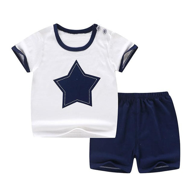 Brand Cotton Baby Boy Sets Leisure Sports Baby Boy T-shirt with Shorts Sets - Toddler Baby Boy Clothing