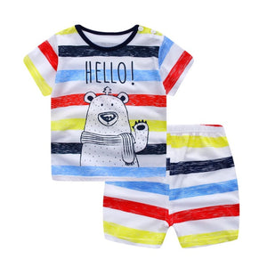 Brand Cotton Baby Boy Sets Leisure Sports Baby Boy T-shirt with Shorts Sets - Toddler Baby Boy Clothing