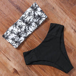 Leopard Bikini High Waist Swimsuit Women Bikini 2021 Push Up Bandeau Women Off Shoulder Beach Swimming Suit Brazilian Swimwear