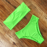 Leopard Bikini High Waist Swimsuit Women Bikini 2021 Push Up Bandeau Women Off Shoulder Beach Swimming Suit Brazilian Swimwear