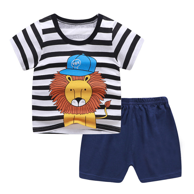 Brand Cotton Baby Boy Sets Leisure Sports Baby Boy T-shirt with Shorts Sets - Toddler Baby Boy Clothing