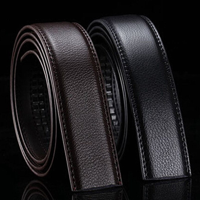 Brand No Buckle 3.5cm Wide Genuine Leather Automatic Belt Body Strap Without Buckle Belts Men Good Quality Male Belts