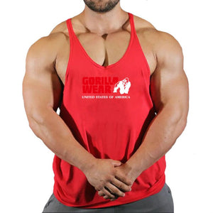 Gorilla wear fashion cotton sleeveless tank top men Fitness muscle shirt mens singlet Bodybuilding workout gym vest fitness men