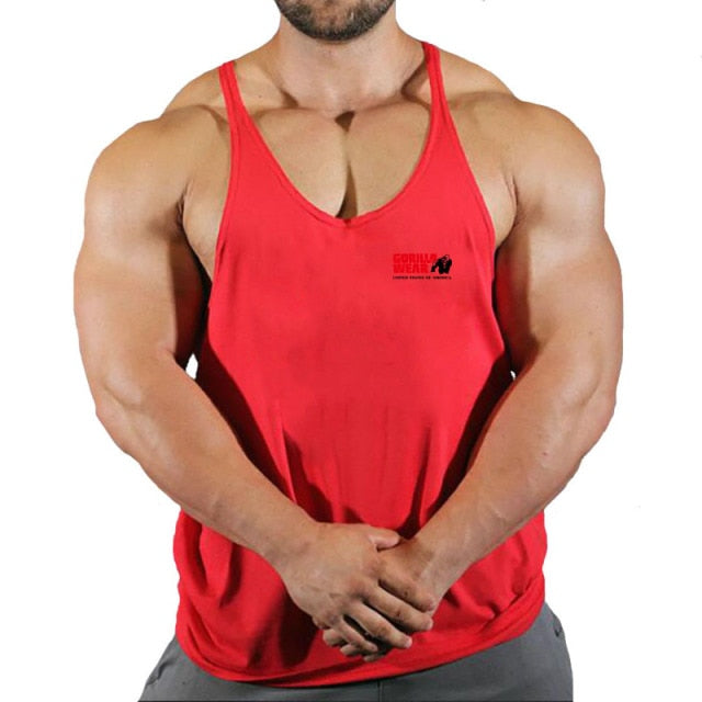 Gorilla wear fashion cotton sleeveless tank top men Fitness muscle shirt mens singlet Bodybuilding workout gym vest fitness men