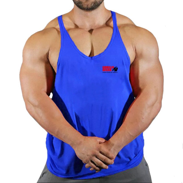 Gorilla wear fashion cotton sleeveless tank top men Fitness muscle shirt mens singlet Bodybuilding workout gym vest fitness men