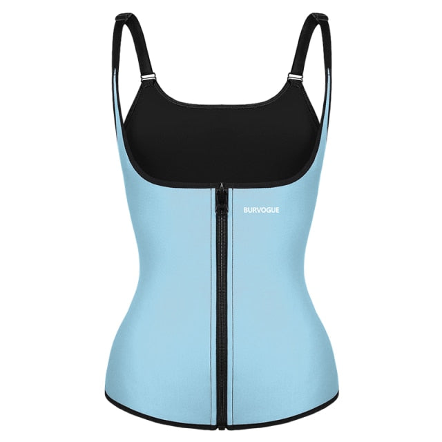 Women Latex Waist Trainer Sauna Sweat Vest Slimming Underwear Weight Loss Shirt Fat Burner Workout Tank Top Zipper Shapewear 3XL