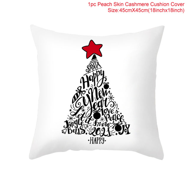 HUIRAN Snowman Cushion Cover Merry Christmas Decorations For Home Navidad 2021 Xmas Gift Christmas Ornaments New Year 2022
