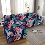 Flamingo Elastic Sofa Covers for Living Room Stretch Tropical Leaves Slipcovers Couch Cover L Shape Funda de sofá de esquina