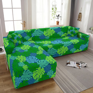 Flamingo Elastic Sofa Covers for Living Room Stretch Tropical Leaves Slipcovers Couch Cover L Shape Funda de sofá de esquina