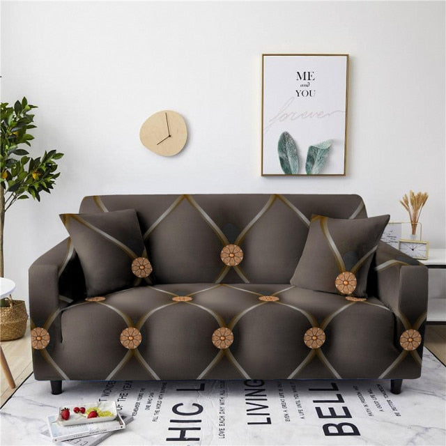 Christmas Floral Red Stretch Sofa Cover Living Room All Inclusive Anti-Dirty Slipcover Furniture Protector Elastic Couch Cover