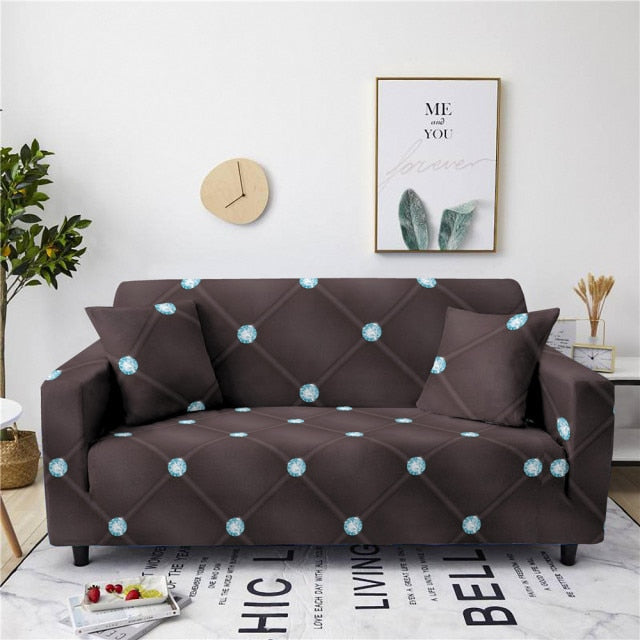 Christmas Floral Red Stretch Sofa Cover Living Room All Inclusive Anti-Dirty Slipcover Furniture Protector Elastic Couch Cover