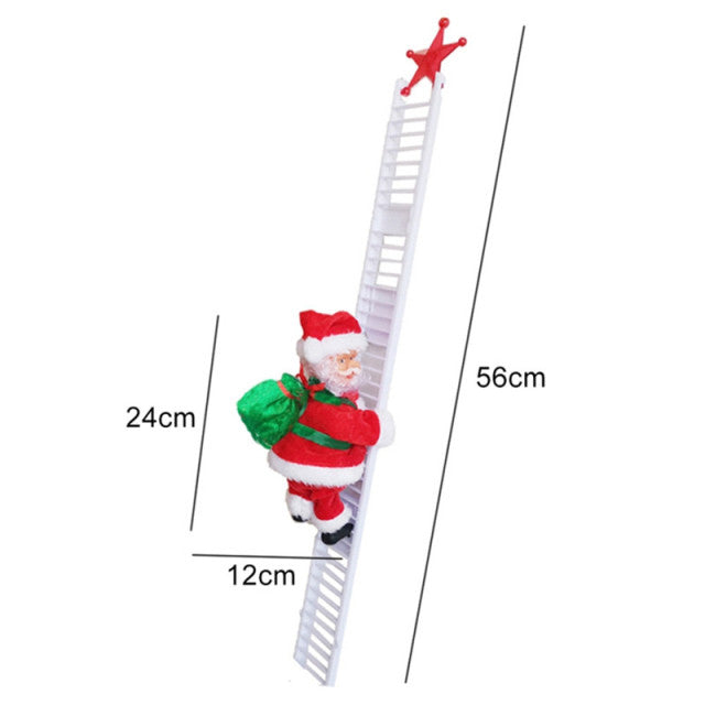 2022 Gift Electric Climbing Ladder Santa Claus Christmas Ornament Decoration For Home Christmas Tree Hanging Decor With Music