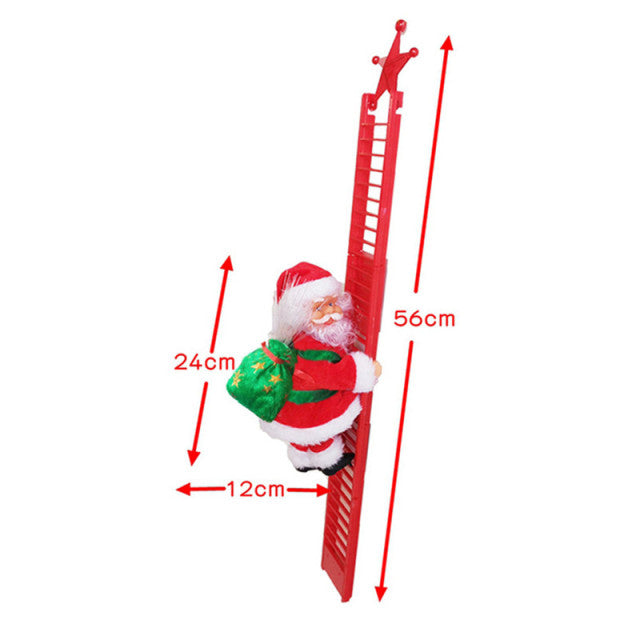 2022 Gift Electric Climbing Ladder Santa Claus Christmas Ornament Decoration For Home Christmas Tree Hanging Decor With Music